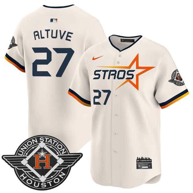 Men%27s Houston Astros #27 Jose Altuve Cream 2025 City Connect Limited Stitched Jersey Dzhi
